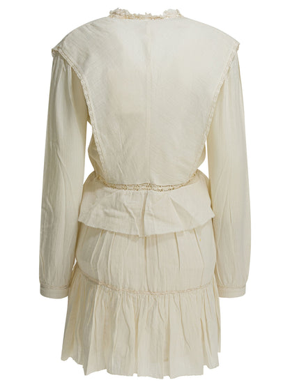 "Damya" cotton and linen short dress Dresses