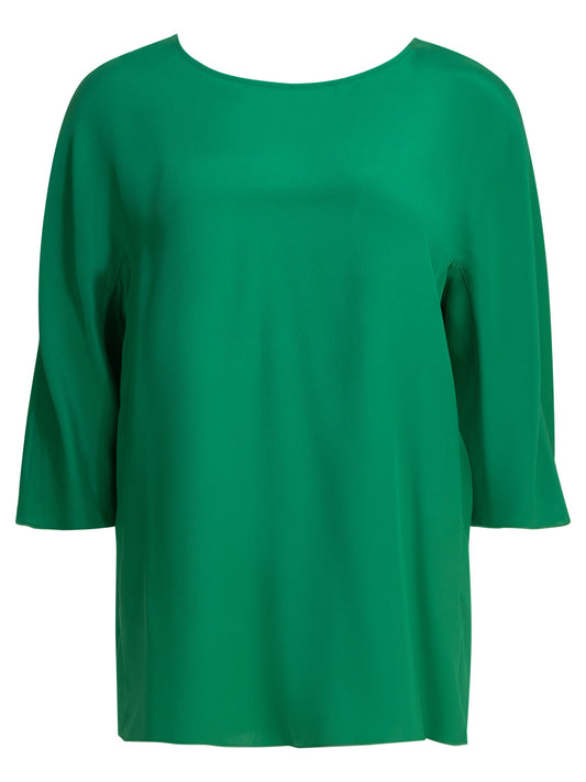 Silk blouse with reverse bow Shirts