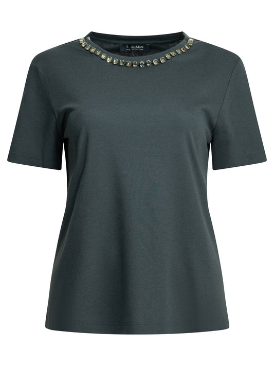 Crew-neck T-shirt with jewel embroidery T-shirts