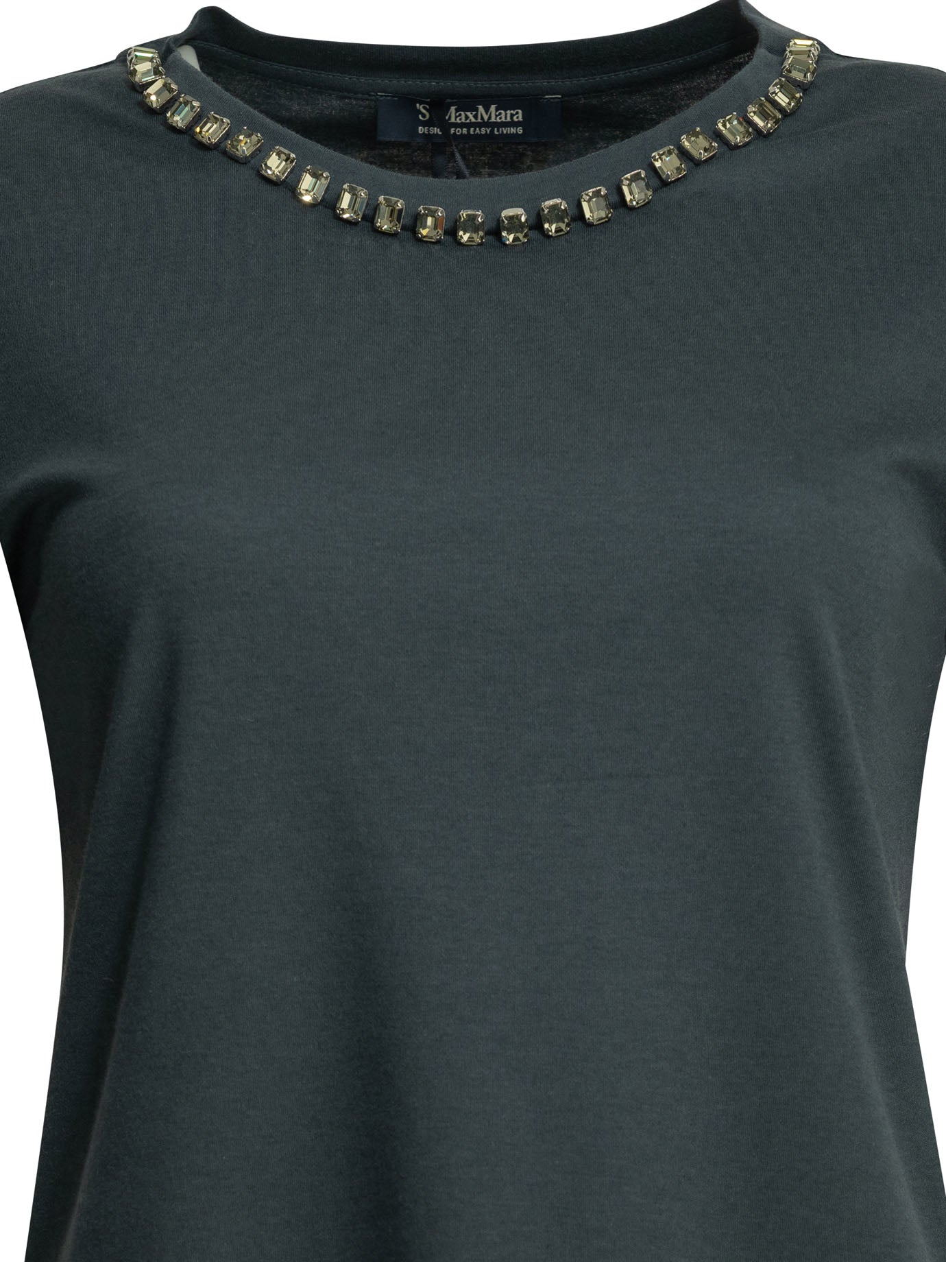 Crew-neck T-shirt with jewel embroidery T-shirts