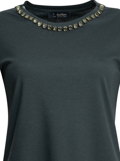 Crew-neck T-shirt with jewel embroidery T-shirts