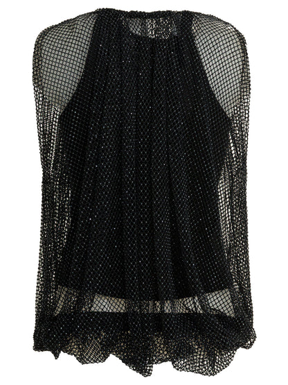 Sleeveless mesh top Tops