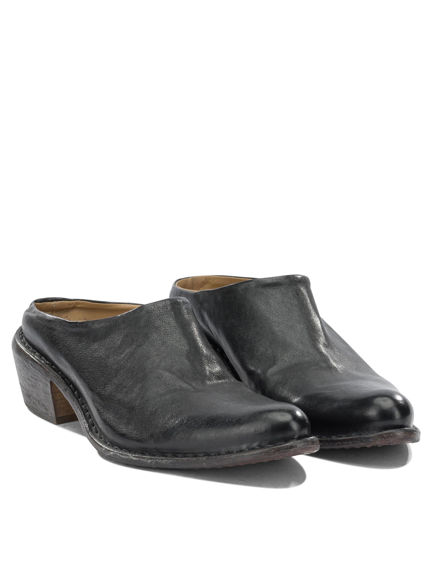 40MM Leather Sabot Sandals