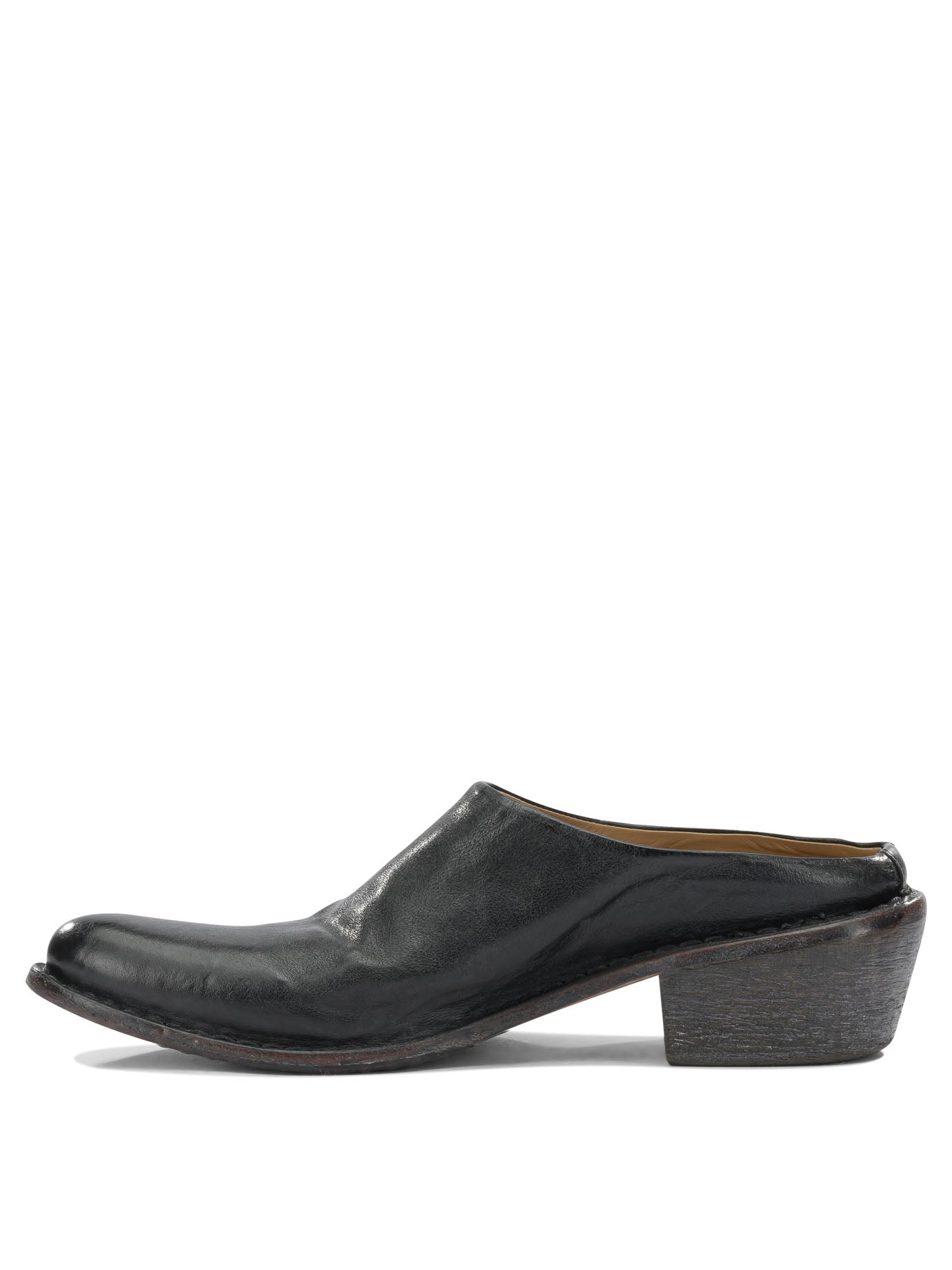 40MM Leather Sabot Sandals