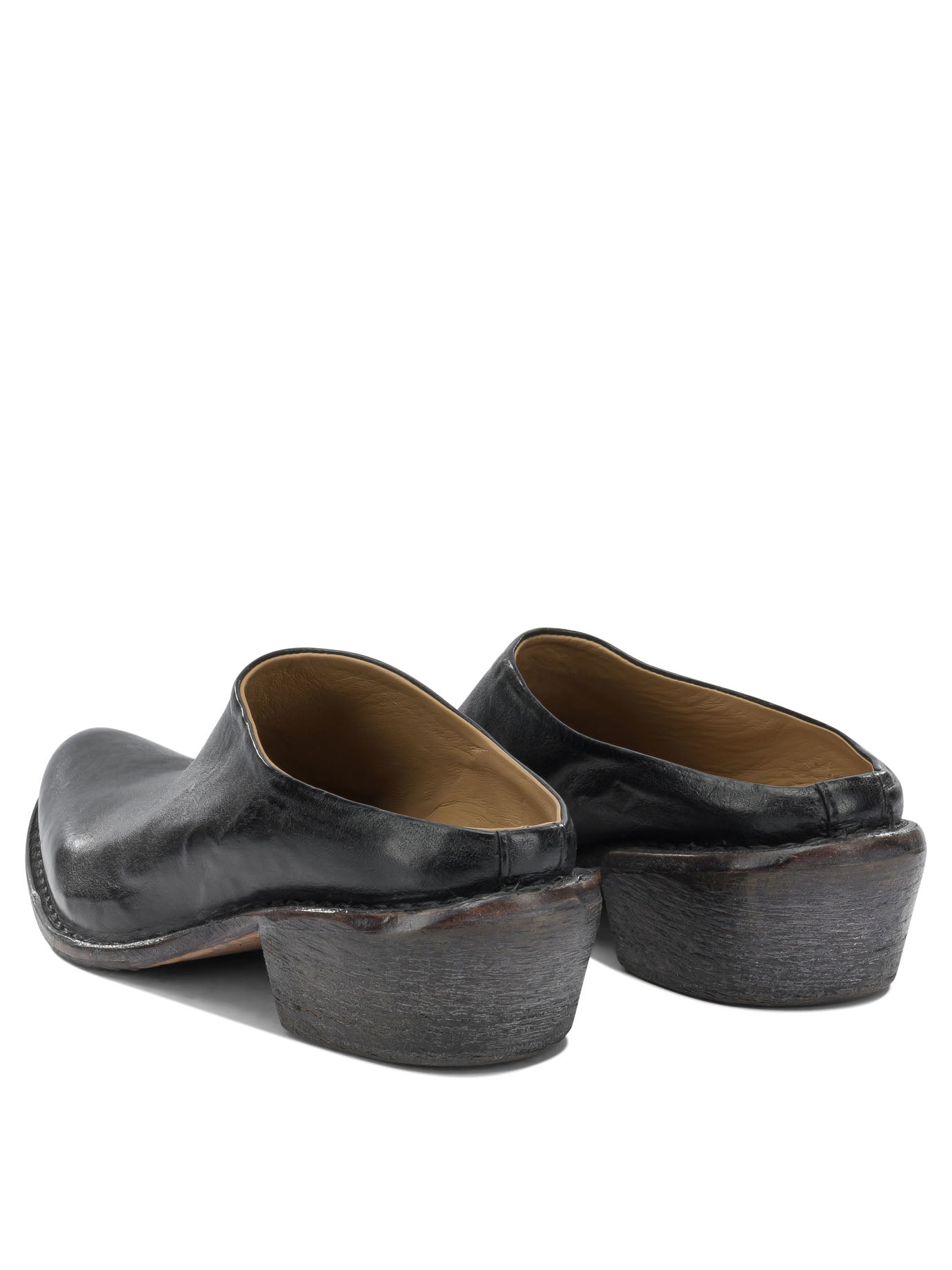 40MM Leather Sabot Sandals
