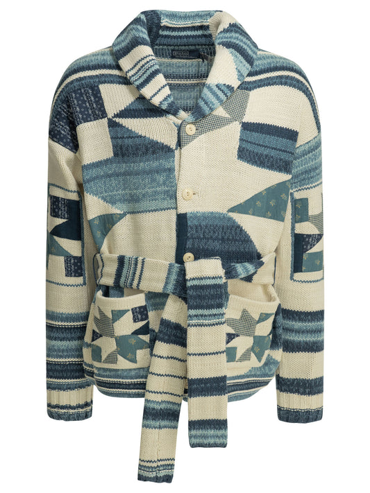 Woven knit cardigan Knitwear