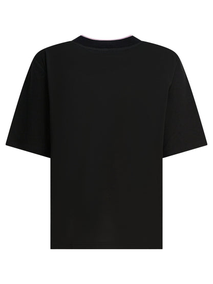 Cotton and silk crewneck T-shirt with print T-shirts