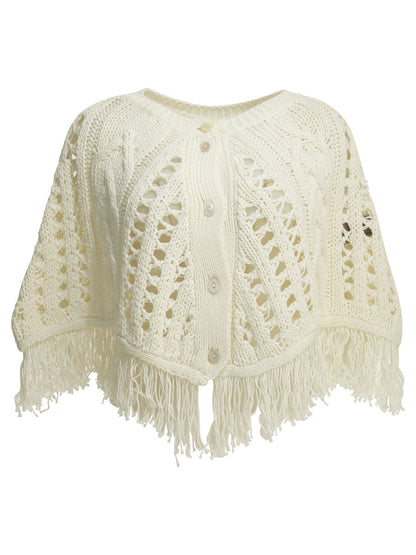Perforated cotton cape Jackets and Coats