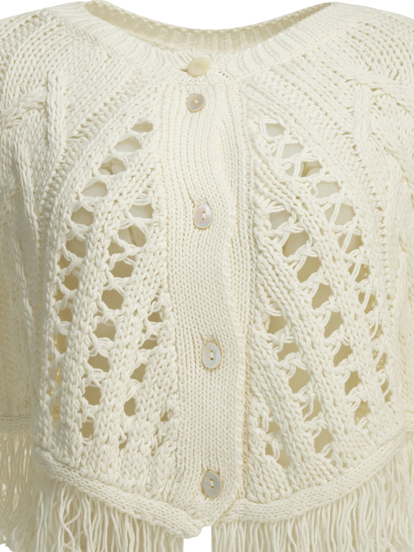 Perforated cotton cape Jackets and Coats