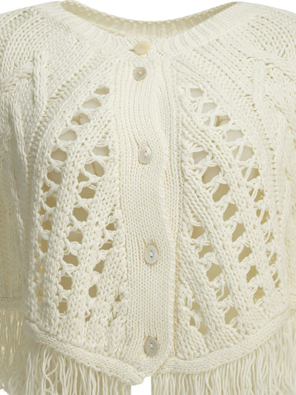 Perforated cotton cape Jackets and Coats
