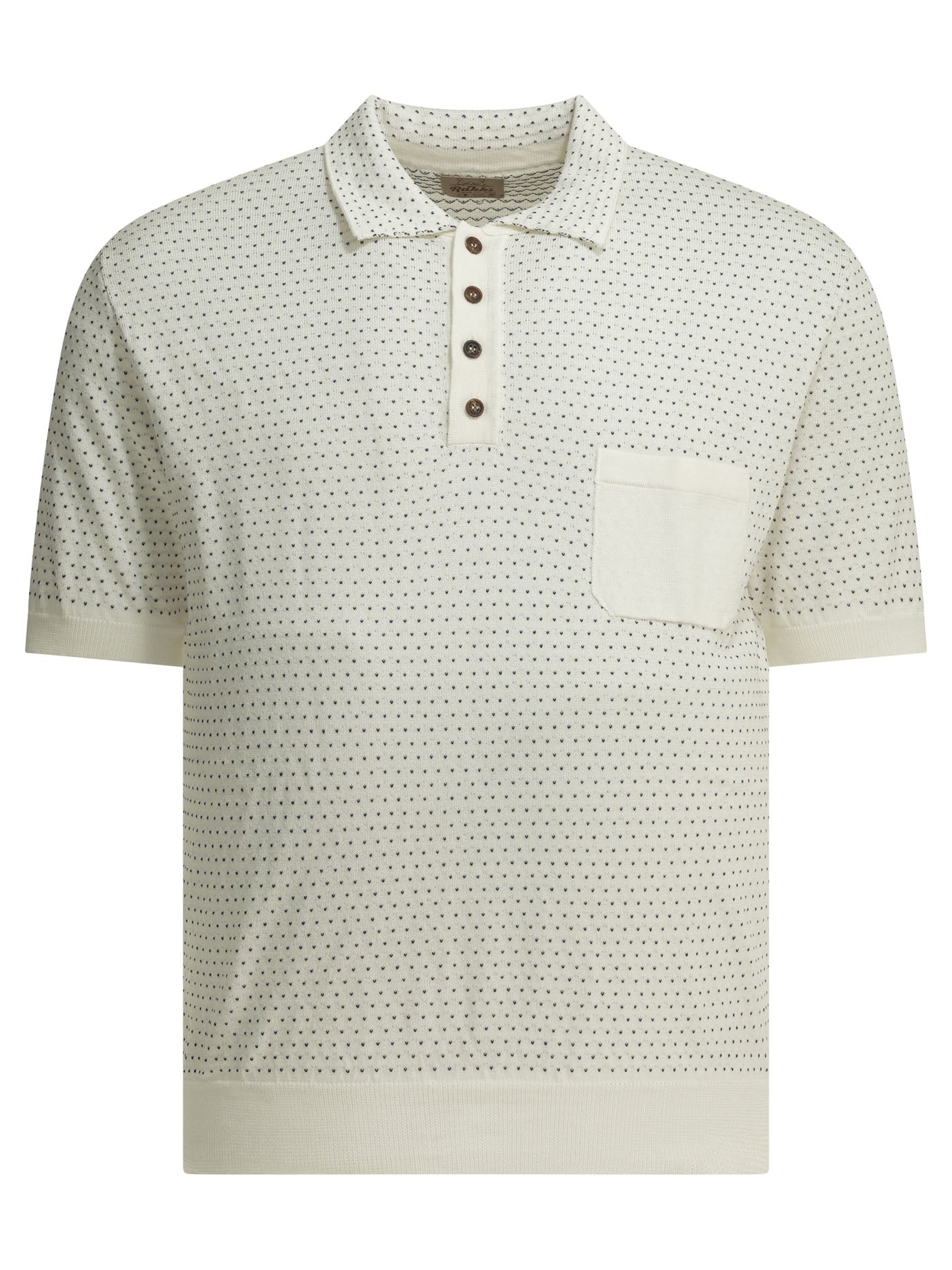 Textured knit polo shirt buttons Polo shirts