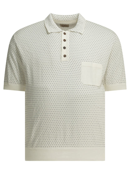 Textured knit polo shirt buttons Polo shirts