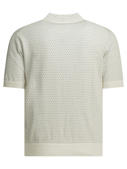 Textured knit polo shirt buttons Polo shirts