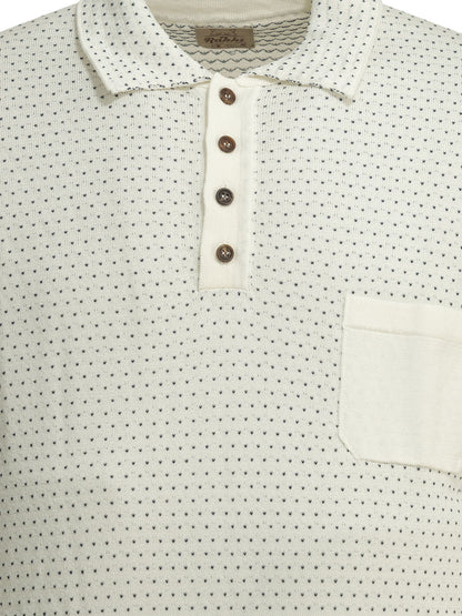Textured knit polo shirt buttons Polo shirts