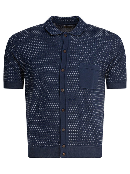 Textured knit polo shirt buttons Polo shirts