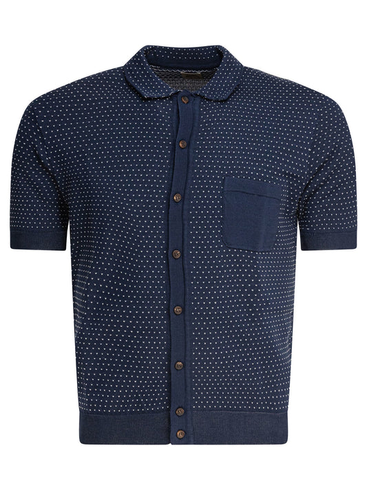 Textured knit polo shirt buttons Polo shirts