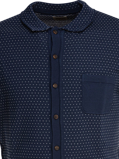 Textured knit polo shirt buttons Polo shirts