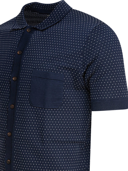 Textured knit polo shirt buttons Polo shirts