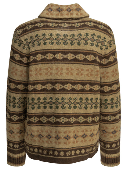 Woven knit cardigan Knitwear