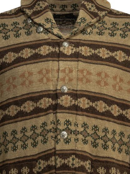 Woven knit cardigan Knitwear