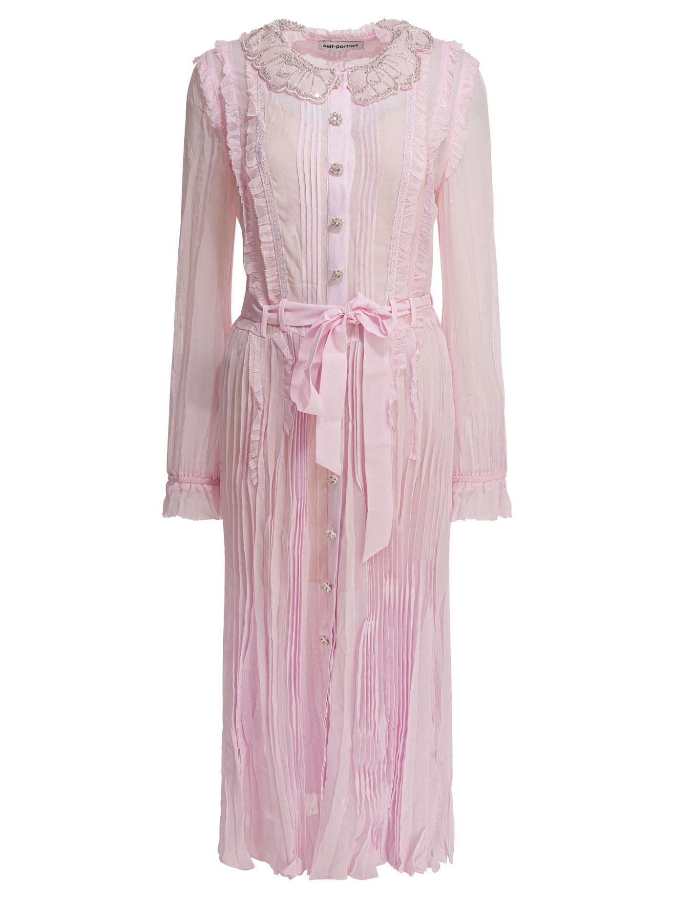 Pleated georgette midi dress Dresses