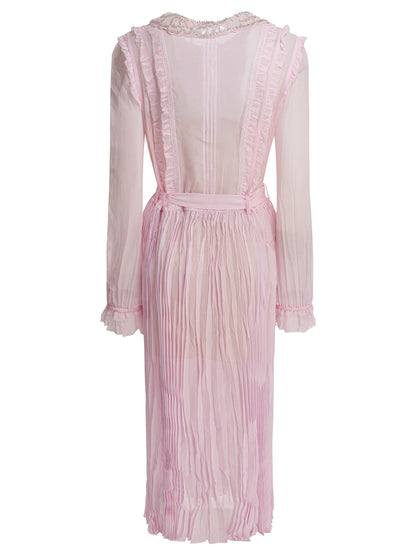 Pleated georgette midi dress Dresses