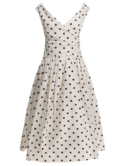 Polka dot flared midi dress Dresses