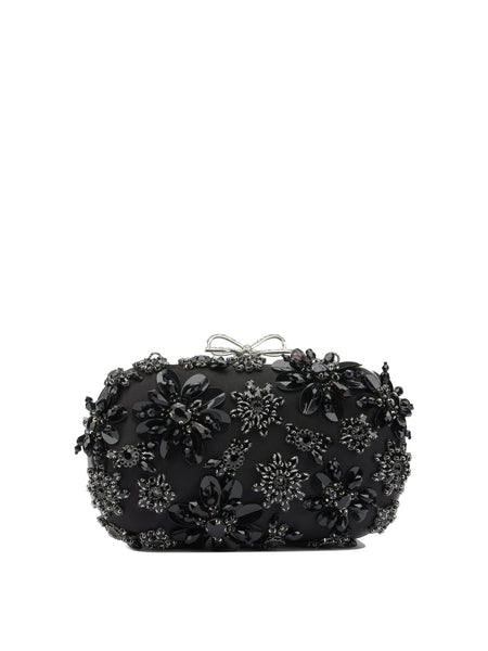 Satin clutch bag with crystals Clutches