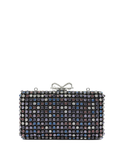 Multi-crystal knit clutch bag Clutches