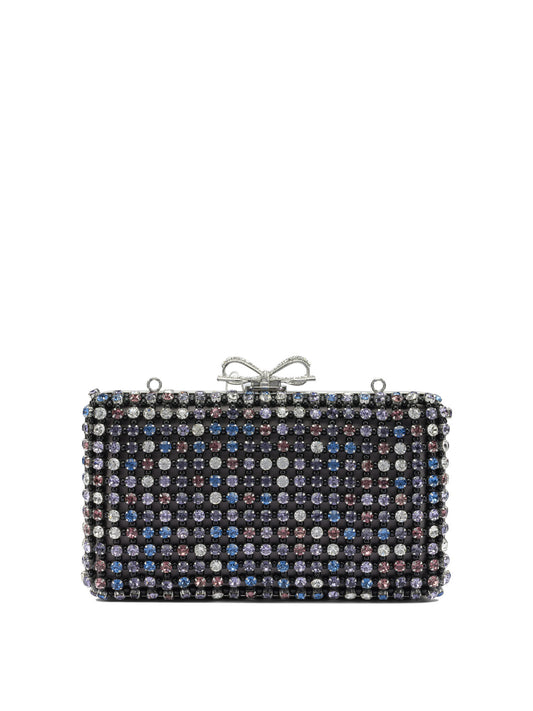 Multi-crystal knit clutch bag Clutches