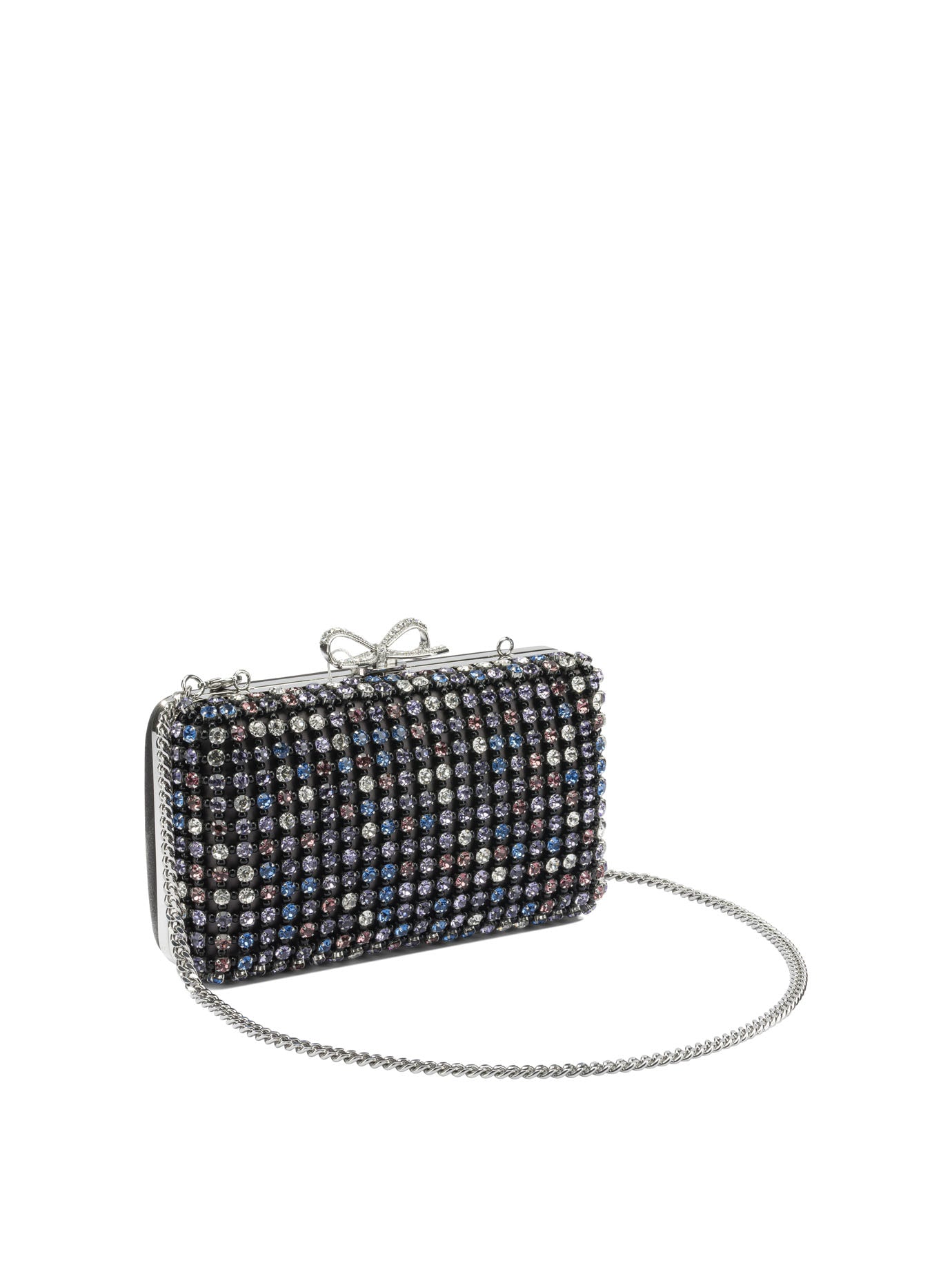 Multi-crystal knit clutch bag Clutches
