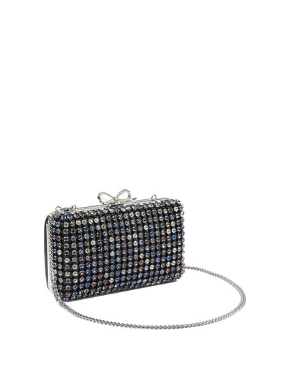 Multi-crystal knit clutch bag Clutches