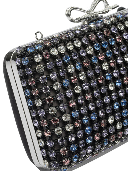 Multi-crystal knit clutch bag Clutches