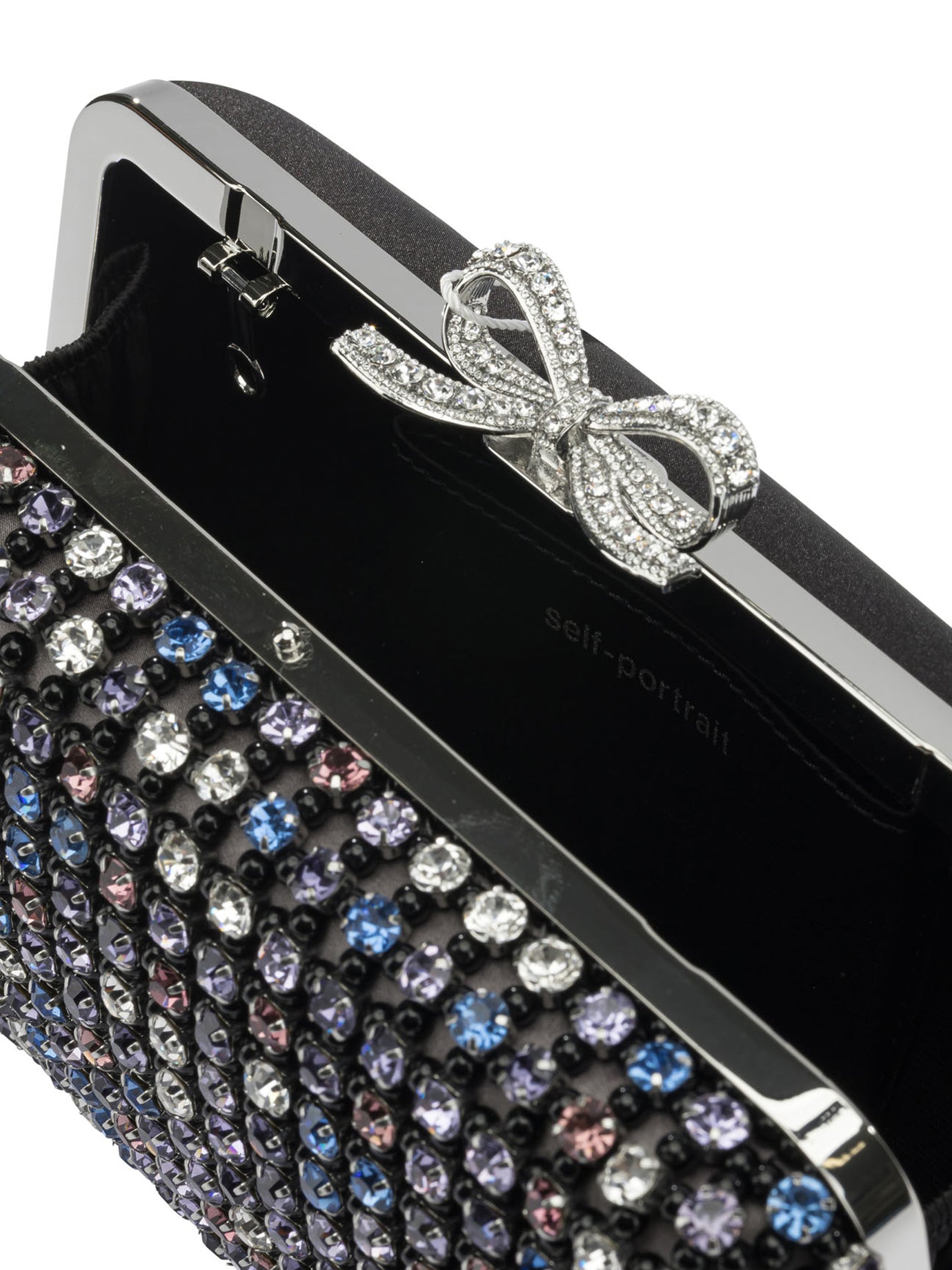 Multi-crystal knit clutch bag Clutches