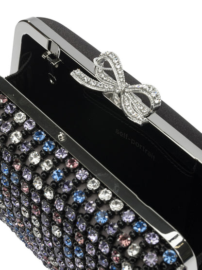 Multi-crystal knit clutch bag Clutches