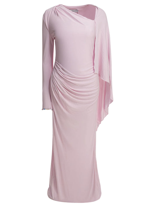 Long draped jersey dress Dresses