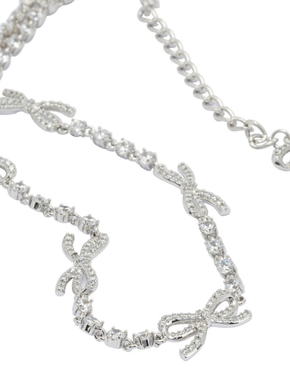 Necklace with bows and crystals Jewels