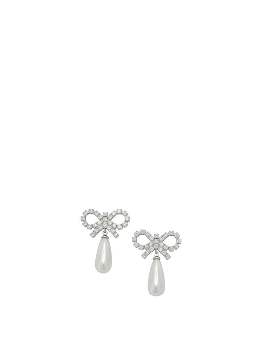 Pearl earrings with crystal bow Jewels