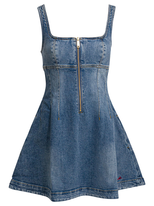 Denim flared dress Dresses