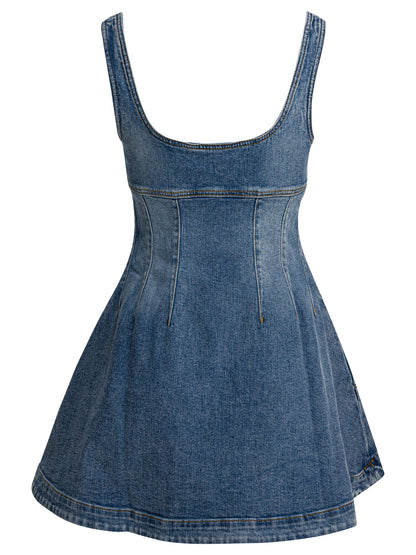 Denim flared dress Dresses