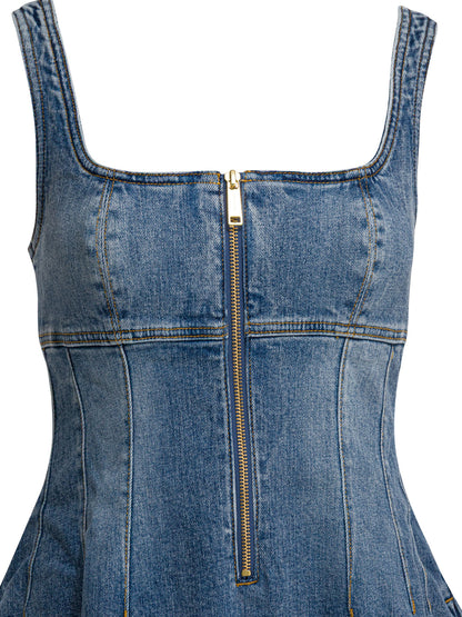 Denim flared dress Dresses