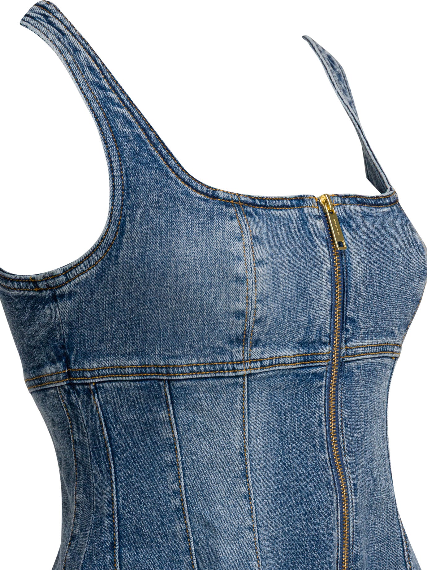 Denim flared dress Dresses