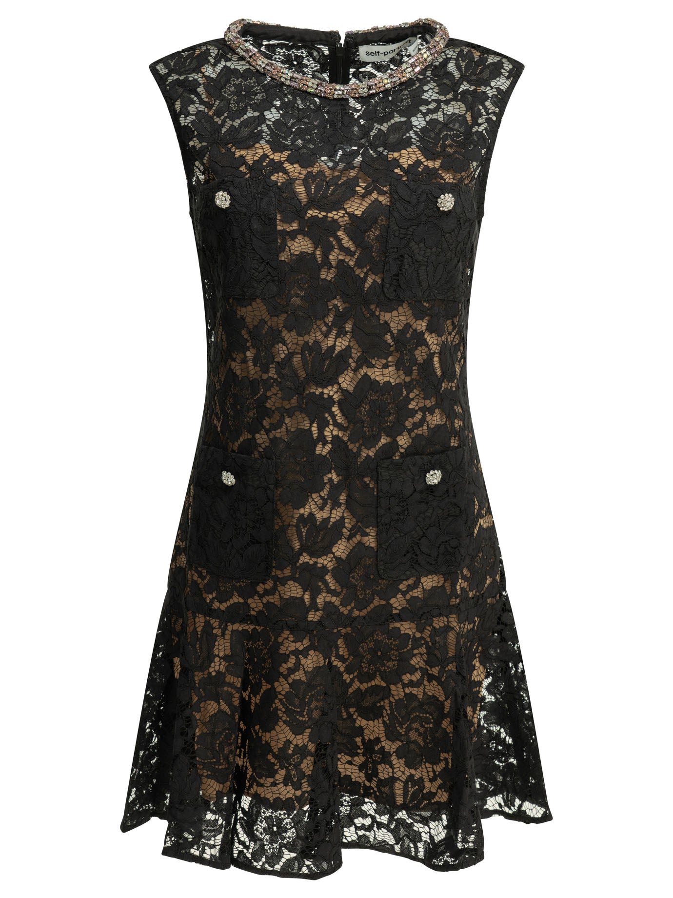 Embroidered short dress Dresses