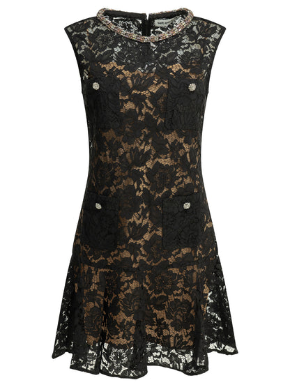 Embroidered short dress Dresses