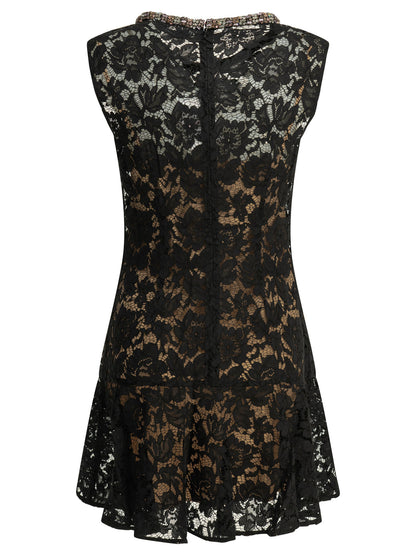 Embroidered short dress Dresses