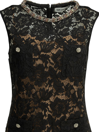 Embroidered short dress Dresses