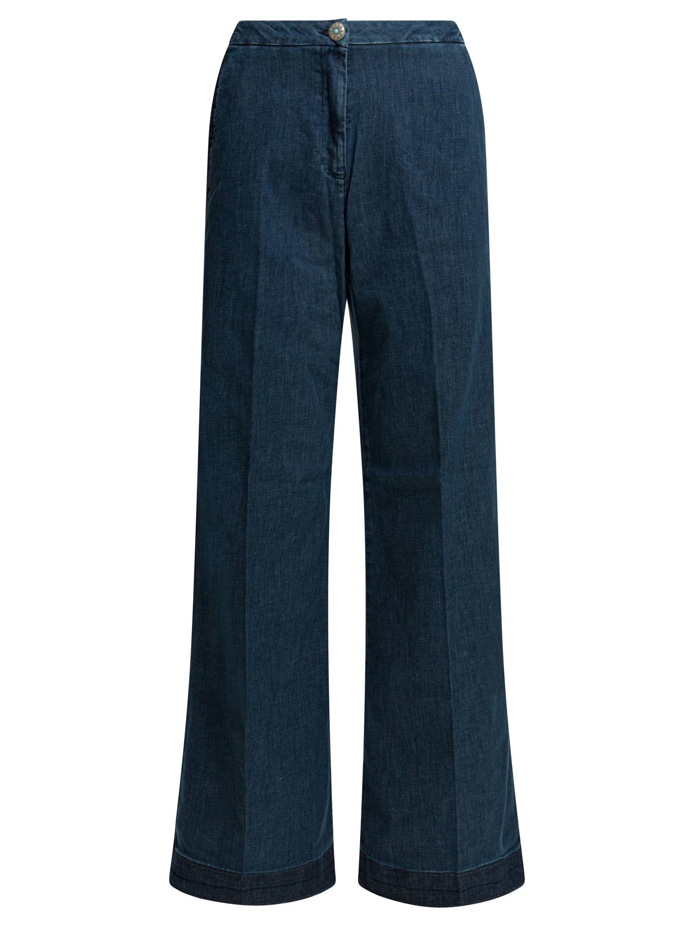 "Flaire Smocking" Wide Leg Jeans Jeans