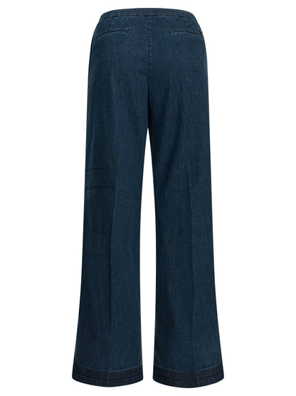 "Flaire Smocking" Wide Leg Jeans Jeans