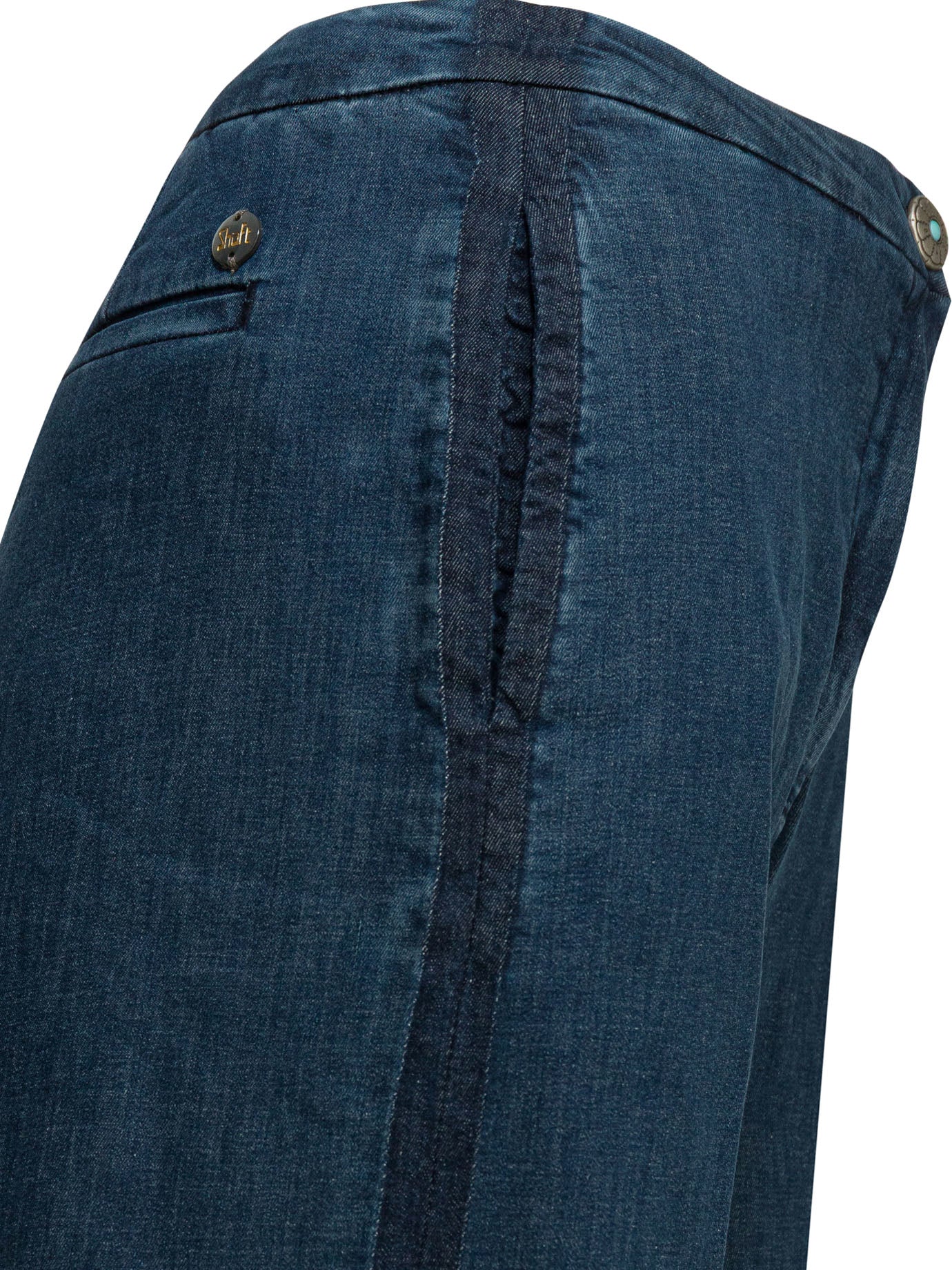 "Flaire Smocking" Wide Leg Jeans Jeans