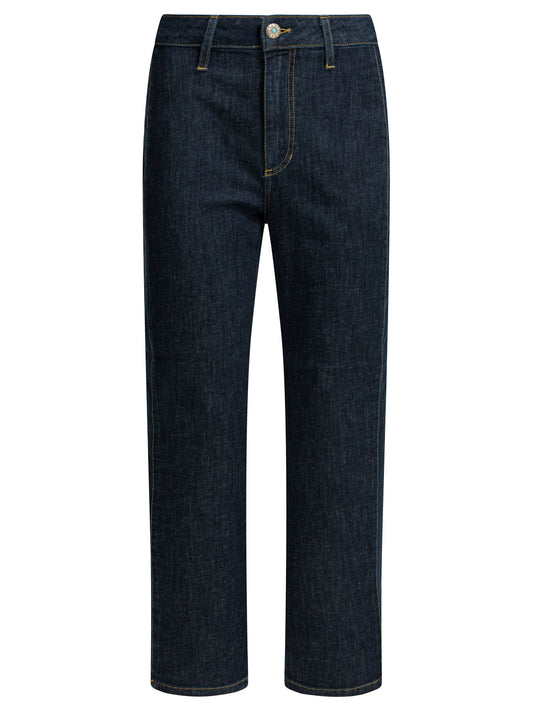 "Used Linen" Straight Leg Jeans Jeans